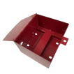 View of the open inside compartment of the Titan Pro chipper battery box showing the internal housing dimensions.