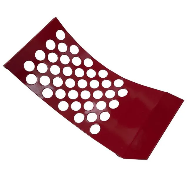 Order a Genuine replacement red discharge screen grill Part 10 for Titan Pro 15HP and 7HP garden petrol chippers. Fits internally in the lower chute to regulate mulch size and protect the user from the high-speed drum. Also fits legacy 6.5 13 and 14HP models.