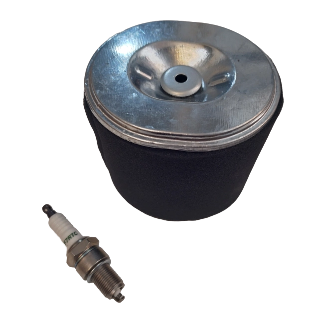 Order a A complete genuine replacement service kit designed to keep your Titan Pro 15HP petrol wood chipper running at peak efficiency. This maintenance bundle contains one air filter and one spark plug ensuring easy starting and reliable power. Fully compatible with legacy 13HP and 14HP models.