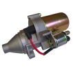 Alternative angle showing the mounting points and drive gear of the Titan Pro 15HP chipper starter motor.