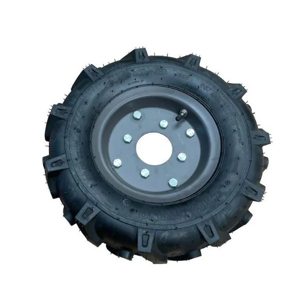 Order a A genuine replacement wheel assembly complete with tyre and inner tube for the Titan Pro TP1100BE-6 and TP690 Walk-Behind Field Topper Flail Mower. GENUINE PART High-grip tread pattern for field use. CONFIGURABLE Available as standard or with the axle hub mounting included. FREE UK DELIVERY Standard on all orders.