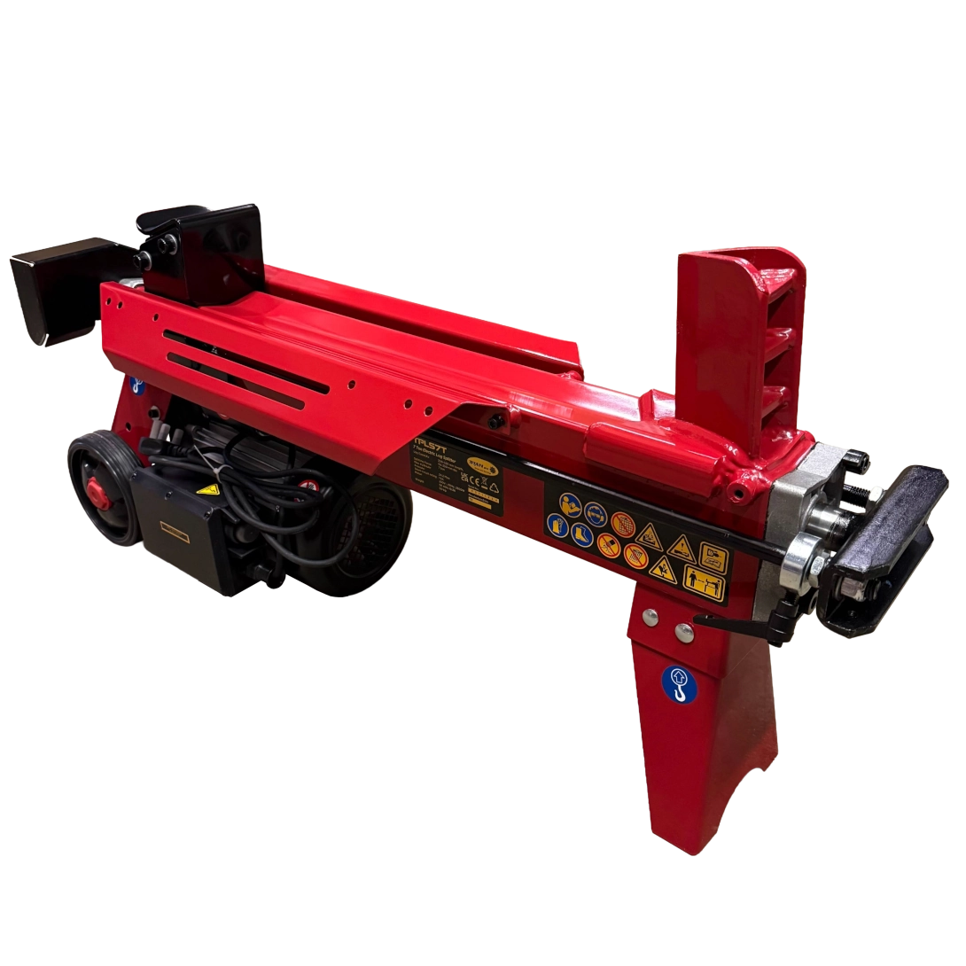 Order a The Titan-Pro 7 Ton Electric Log Splitter is an electrically powered hydraulic unit with a 3 horsepower 2300 watt power unit. This wood splitter will effectively chop and split wood with the greatest of ease and is designed for HEAVY DUTY domestic use. The 7 Ton Titan Pro Log Splitters can be ordered with a unique movable stand which provides adequate working height for the user.
